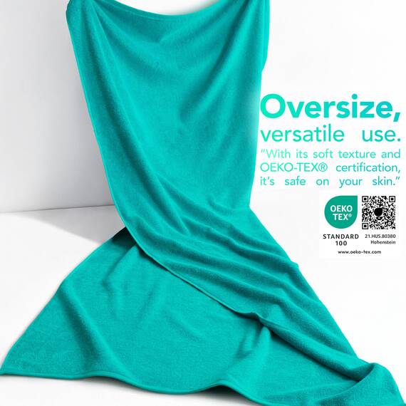 American Soft Linen Übergroßes Badetuch für Badezimmer, 100% Baumwolle, türkisches Jumbo-Badetuch für Erwachsene, 100% Baumwolle, 101,6 x 203,2 cm, Türkis