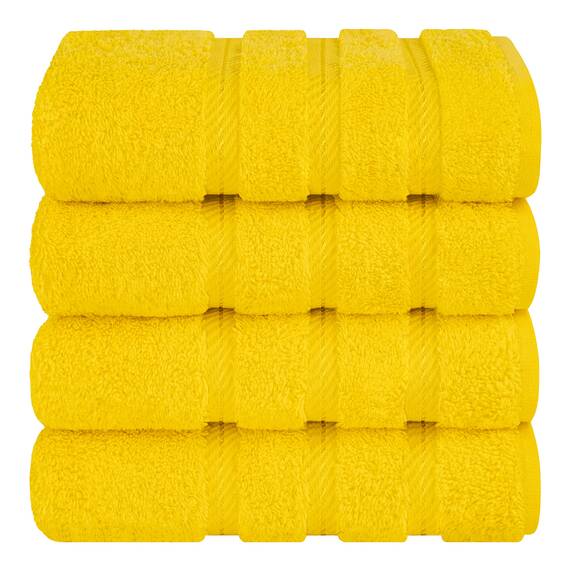 American Soft Linen Luxus-Handtücher für Badezimmer, 100% Baumwolle, türkisches 4-teiliges Handtuch-Set, 600 g/m², Handtücher für Küche, Gelb