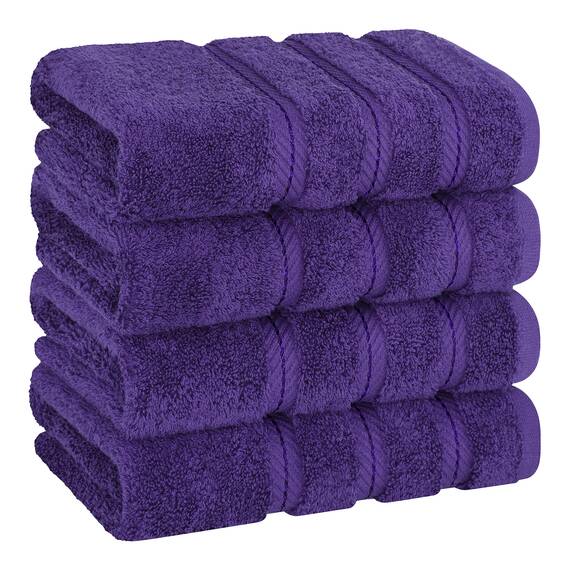 American Soft Linen Luxus-Handtücher für Badezimmer, 600 g/m², 100% Baumwolle, türkisches 4-teiliges Handtuch-Set, Handtücher für Küche, Violett