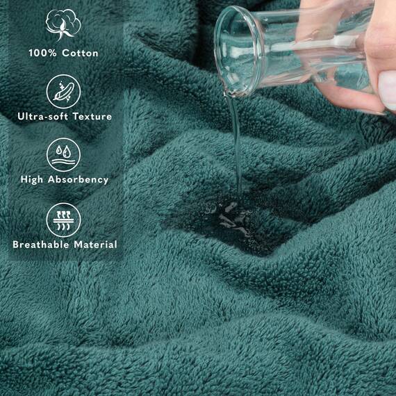 American Soft Linen Übergroßes Badetuch für Badezimmer, 100% Baumwolle, türkisches Jumbo-Badetuch für Erwachsene, 100% Baumwolle, 101,6 x 203,2 cm, Blaugrün