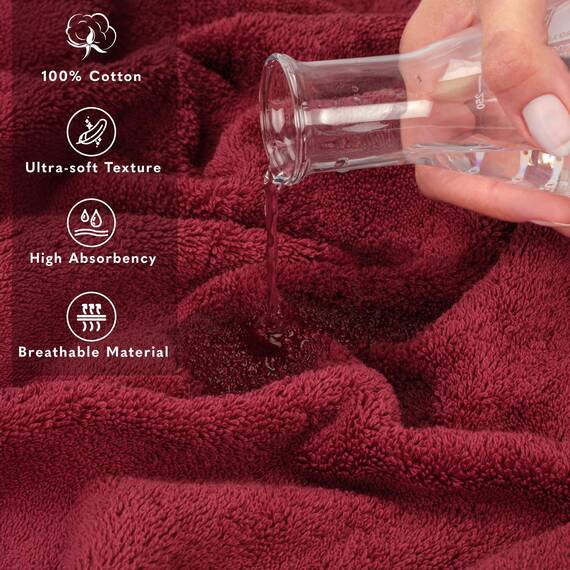 American Soft Linen Jumbo-Badetücher, 100% Baumwolle, türkisches Badetuch, übergroßes Luxus-Badetuch für Badezimmer, Strand und Pool, 76,2 x 177,9 cm, Bordeaux
