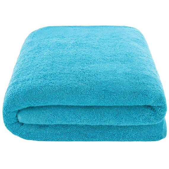 American Soft Linen Übergroßes Badetuch für Badezimmer, 600 g/m², 100% Baumwolle, türkisches Jumbo-Badetuch für Erwachsene, 101,6 x 203,2 cm, Aquablau