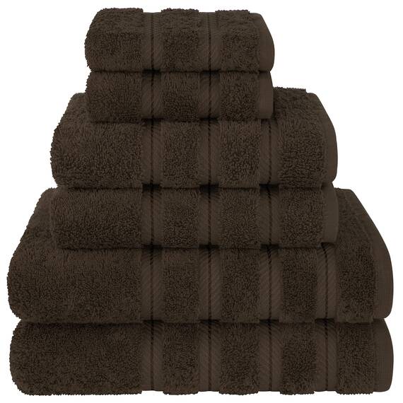 American Soft Linen Premium türkische echte Baumwolle, Luxus-Hotel-Qualität für maximale Weichheit und Saugfähigkeit Modern 6 Pieces Towel Set Schokobraun