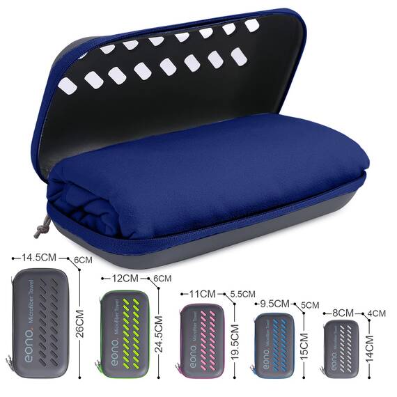 Eono Mikrofaser Handtuch, Saugfähig, Leicht, Schnelltrocknend, Perfektes Yogatuch, Badetuch, Sporthandtuch, Reisehandtuch, Groß Strandhandtuch, Microfiber Towel - Royalblau, 140 x 70 cm