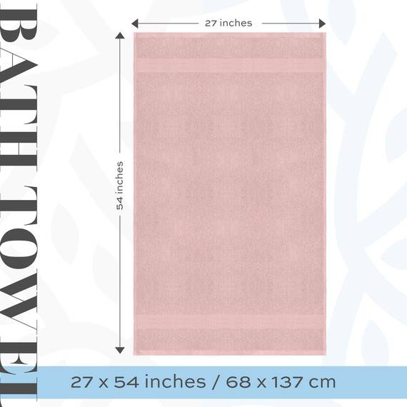 White Classic Luxus-Badetücher, groß, 700 g/m², Baumwolle, ultraweich, 68 x 137 cm, sehr saugfähig und schnell trocknend, Hotelhandtücher für Badezimmer, luxuriös, Plüsch-Duschtücher, Rosa, 4 Stück