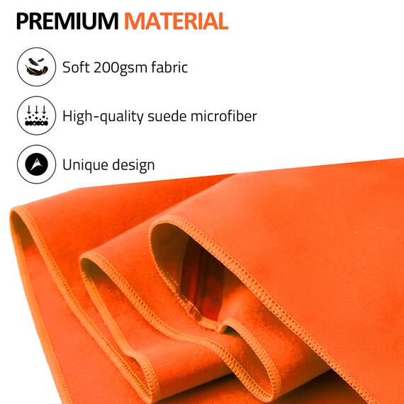 Eono Mikrofaser Handtuch, Saugfähig, Leicht, Schnelltrocknend, Perfektes Yogatuch, Badetuch, Sporthandtuch, Reisehandtuch, Groß Strandhandtuch, Microfiber Towel - Orange, 200 x 100 cm