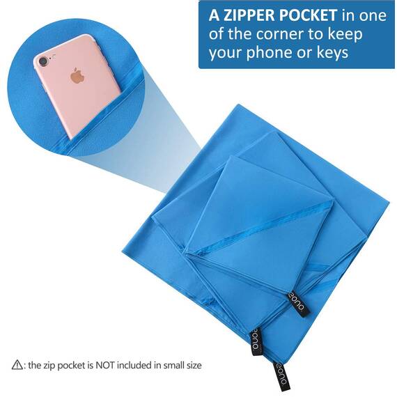 Eono Mikrofaser Handtuch, Saugfähig, Leicht, Schnelltrocknend, Yogatuch, Badetuch, Sporthandtuch, Reisehandtuch, Groß Strandhandtuch, Microfiber Towel - Blau, 180 x 90 cm