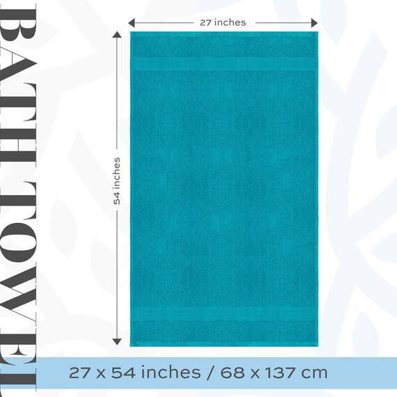 White Classic Luxus-Badetücher, groß, 700 g/m², Baumwolle, ultraweich, 68 x 137 cm, sehr saugfähig und schnell trocknend, Hotelhandtücher für Badezimmer, luxuriös, Plüsch-Duschtücher, Aquamarin, 4