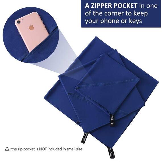 Eono Mikrofaser Handtuch, Saugfähig, Leicht, Schnelltrocknend, Perfektes Yogatuch, Badetuch, Sporthandtuch, Reisehandtuch, Groß Strandhandtuch, Microfiber Towel - Royalblau, 100 x 50 cm