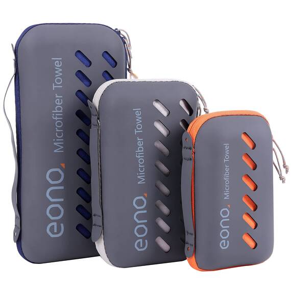 Eono Mikrofaser Handtuch, Saugfähig, Leicht, Schnelltrocknend, Yogatuch, Badetuch, Sporthandtuch, Reisehandtuch, Groß Strandhandtuch, Microfiber Towel - Blau, 180 x 90 cm