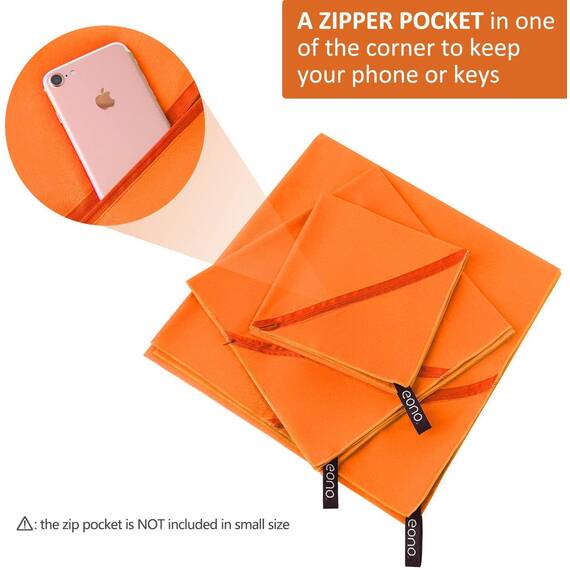 Eono Mikrofaser Handtuch, Saugfähig, Leicht, Schnelltrocknend, Perfektes Yogatuch, Badetuch, Sporthandtuch, Reisehandtuch, Groß Strandhandtuch, Microfiber Towel - Orange, 200 x 100 cm