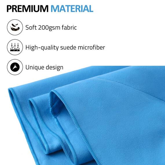 Eono Mikrofaser Handtuch, Saugfähig, Leicht, Schnelltrocknend, Perfektes Yogatuch, Badetuch, Sporthandtuch, Reisehandtuch, Groß Strandhandtuch, Microfiber Towel - Blau, 200 x 100 cm