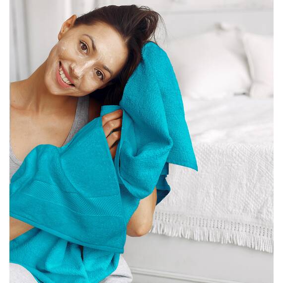 White Classic Luxus-Badetücher, groß, 700 g/m², Baumwolle, ultraweich, 68 x 137 cm, sehr saugfähig und schnell trocknend, Hotelhandtücher für Badezimmer, luxuriös, Plüsch-Duschtücher, Aquamarin, 4