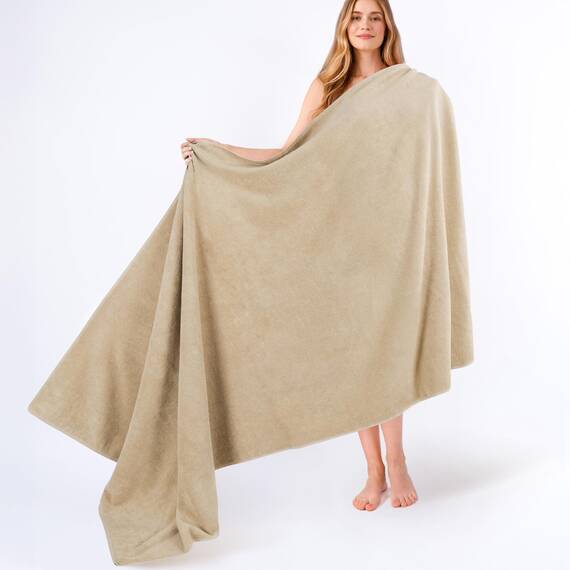 American Soft Linen Übergroßes Badetuch für Badezimmer, 100% Baumwolle, türkisches Jumbo-Badetuch für Erwachsene, 100% Baumwolle, 101,6 x 203,2 cm, Beige