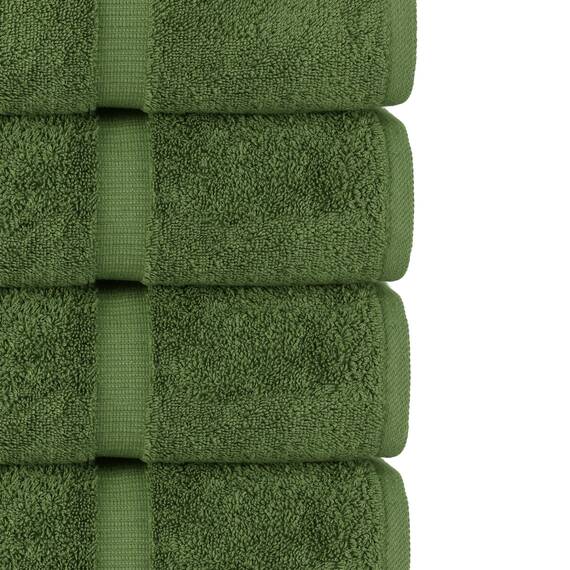 Chakir Turkish Linens | Hotel & Spa Qualität 100% Baumwolle Premium türkische Handtücher | Weich & Saugfähig (4-teilige Badetücher, Moos)