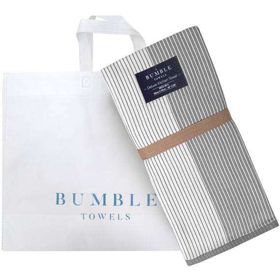 Bumble Küchenhandtücher - Geschirrhandtücher Handtücher Baumwolle – 6er Pack – XL Größe 50 x 70 cm – Edle, Weiche und Robuste Ringspinnbaumwolle in 3 Verschiedenen Texturen (Grau)