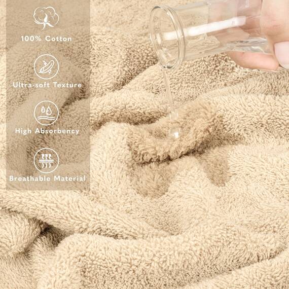 American Soft Linen Übergroßes Badetuch für Badezimmer, 100% Baumwolle, türkisches Jumbo-Badetuch für Erwachsene, 100% Baumwolle, 101,6 x 203,2 cm, Beige