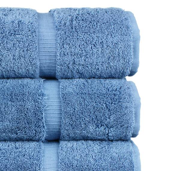 Chakir Turkish Linens Luxury Hotel & Spa Premium türkische Badetücher, 100% Baumwolle, 68,6 x 137,2 cm, 4 Stück, Wedgewood