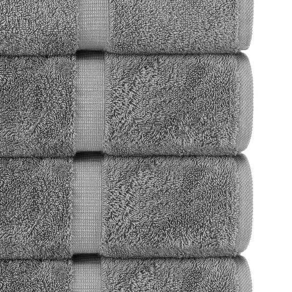 Chakir Turkish Linens | Hotel & Spa Qualität 100% Baumwolle Premium Türkische Handtücher | Weich & Saugfähig (6-teilige Handtücher, Grau)
