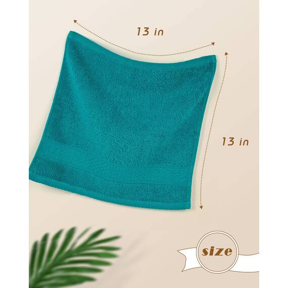 Cleanbear Waschlappen, ultraweich, für Gesicht und Körper, für empfindliche Haut, 33 x 33 cm, 6er-Pack (Türkis)