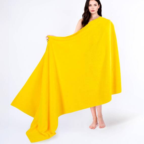 Cotton Paradise Übergroßes Badetuch, 100% Baumwolle, 40 x 80 cm, türkisches extra großes Badetuch für Badezimmer, gelbes Badetuch