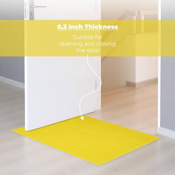 Cotton Paradise Rutschfeste Badematten für Badezimmer, 100 % Baumwolle, 50,8 x 86,4 cm, weich, saugfähig, schnell trocknend, maschinenwaschbar, Boden-Badematte, gelber Badteppich