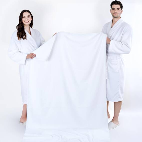 Cotton Paradise 101.6 x 202.4 cm, Jumbo-Größe, dick und groß, 650 g/m², echte ringgesponnene Baumwolle, Luxus-Hotel- und Spa-Qualität, saugfähig und weich, türkische Handtücher, schneeweiß
