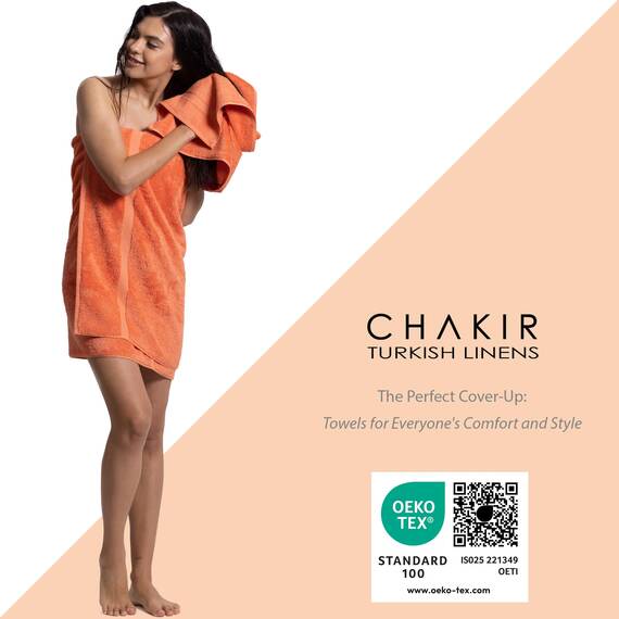 Chakir Turkish Linens Luxus Spa und Hotelqualität Premium türkische Baumwolle 6-teiliges Handtuchset (2X Badetücher, 2X Handtücher, 2X Waschlappen)