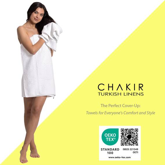 Chakir Turkish Linens Türkische Handtücher in Hotel- und Spa-Qualität, 100% Baumwolle, weich und saugfähig, 8-teiliges Handtuch-Set, Weiß