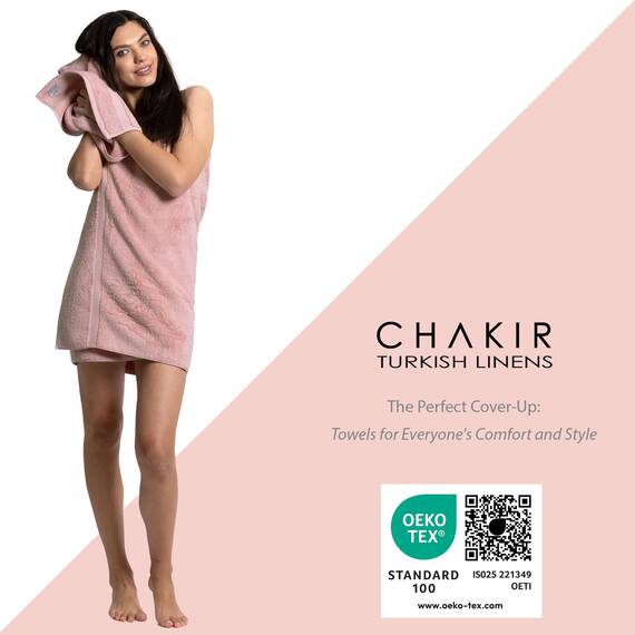 Chakir Turkish Linens | Hotel- & Spa-Qualität 100% Baumwolle Premium türkische Handtücher | weich und saugfähig (8-teilige Handtuch-Sets, Rosa)