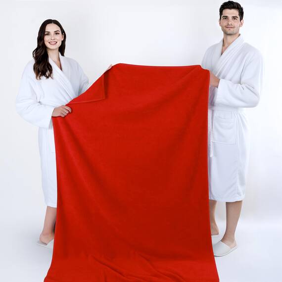 Cotton Paradise Übergroßes Badetuch, 100% Baumwolle, 40 x 80 cm, türkisches extra großes Badetuch für Badezimmer, rotes Badetuch