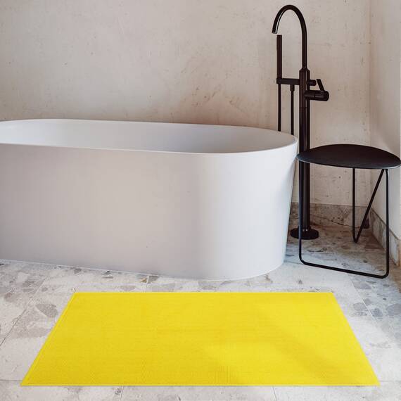 Cotton Paradise Rutschfeste Badematten für Badezimmer, 100 % Baumwolle, 50,8 x 86,4 cm, weich, saugfähig, schnell trocknend, maschinenwaschbar, Boden-Badematte, gelber Badteppich