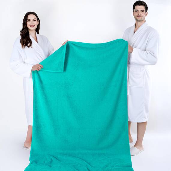 Cotton Paradise Übergroßes Badetuch, 100% Baumwolle, 40 x 80 cm, türkisches extra großes Badetuch für Badezimmer, türkisfarbenes Badetuch