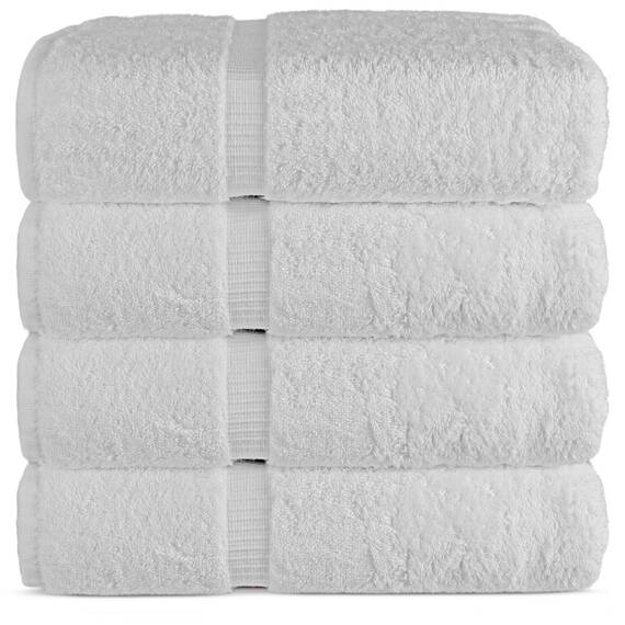 Chakir Turkish Linens 100% Baumwolle Premium türkische Handtücher für Badezimmer | 68 x 137 cm (4-teilige Badetücher â€“ weiÃŸ)