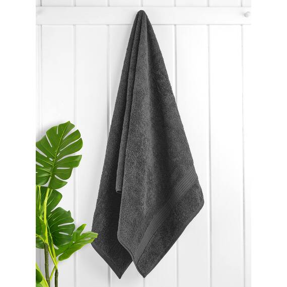 Cotton Paradise, Badetuch-Set, 100% türkische Baumwolle, Luxus-Hotel-Spa-Qualität, weich, saugfähig, schnell trocknend, dick, 600 g/m², Badezimmer-Abstand nach der Dusche, 68 x 137 cm, Dunkelgrau