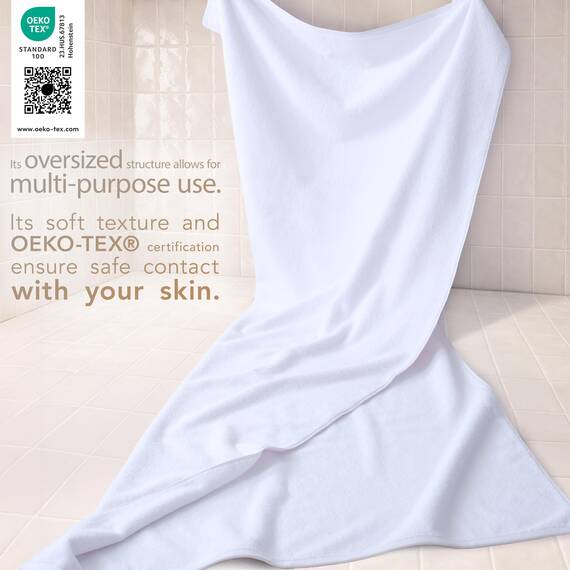 Cotton Paradise 101.6 x 202.4 cm, Jumbo-Größe, dick und groß, 650 g/m², echte ringgesponnene Baumwolle, Luxus-Hotel- und Spa-Qualität, saugfähig und weich, türkische Handtücher, schneeweiß