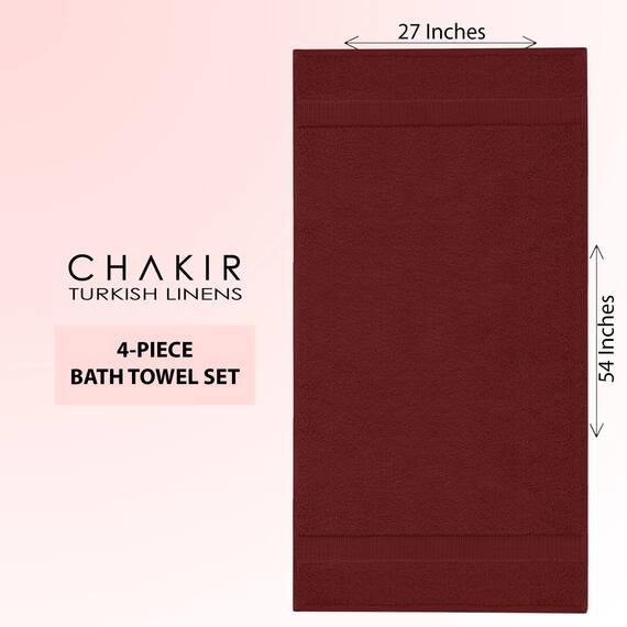 Chakir Turkish Linens Luxus Hotel & Spa Badetuch 27x54 - Bath Towel Cranberry