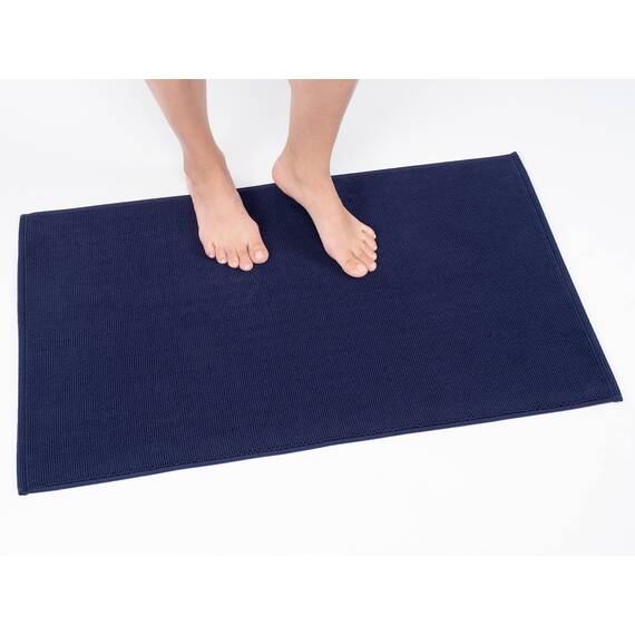 Cotton Paradise rutschfeste Badematten für Badezimmer, 100% Baumwolle, 50,8 x 86,4 cm, weich, saugfähig, schnell trocknend, maschinenwaschbar, Boden-Badematte, marineblauer Badteppich