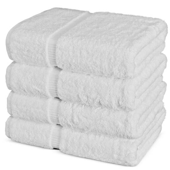 Chakir Turkish Linens 100% Baumwolle Premium türkische Handtücher für Badezimmer | 68 x 137 cm (4-teilige Badetücher â€“ weiÃŸ)