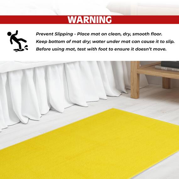 Cotton Paradise Rutschfeste Badematten für Badezimmer, 100 % Baumwolle, 50,8 x 86,4 cm, weich, saugfähig, schnell trocknend, maschinenwaschbar, Boden-Badematte, gelber Badteppich