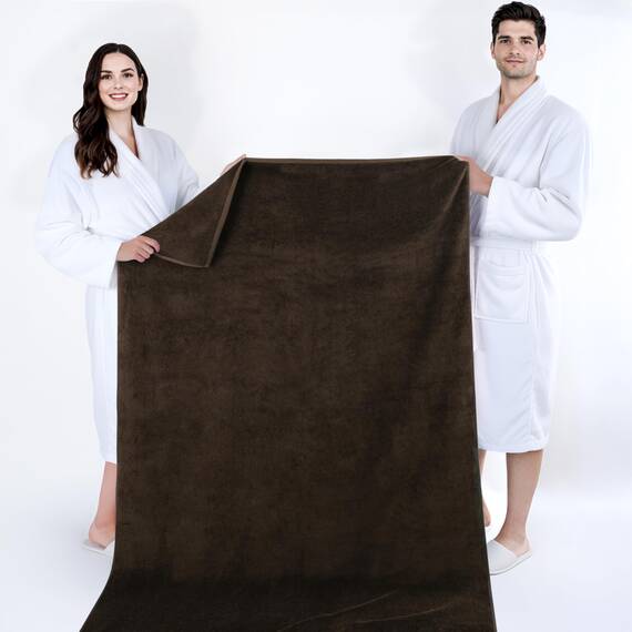 101.6 x 202.4 cm, Jumbo-Größe, dick und groß, 650 g/m², echte ringgesponnene Baumwolle, Luxus-Hotel- und Spa-Qualität, saugfähig und weich, dekorativ, türkische Handtücher, Schokoladenbraun