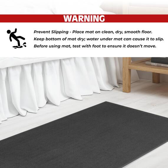 Cotton Paradise rutschfeste Badematten für Badezimmer, 100% Baumwolle, 43,2 x 61 cm, weich, saugfähig, schnell trocknend, maschinenwaschbar, Boden-Badematte, Dunkelgrau