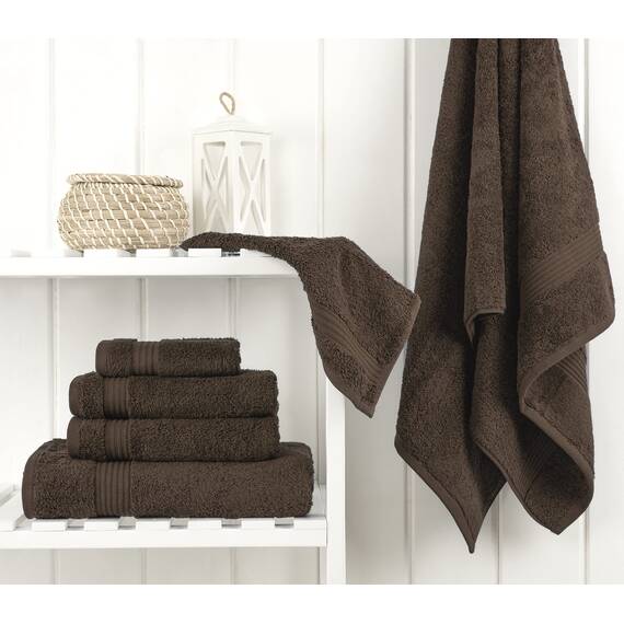 Cotton Paradise 6-teiliges Handtuch-Set, 100% türkische Baumwolle, weiche, saugfähige Handtücher für Badezimmer, 2 Badetücher, 2 Handtücher, 2 Waschlappen, braunes Handtuch-Set