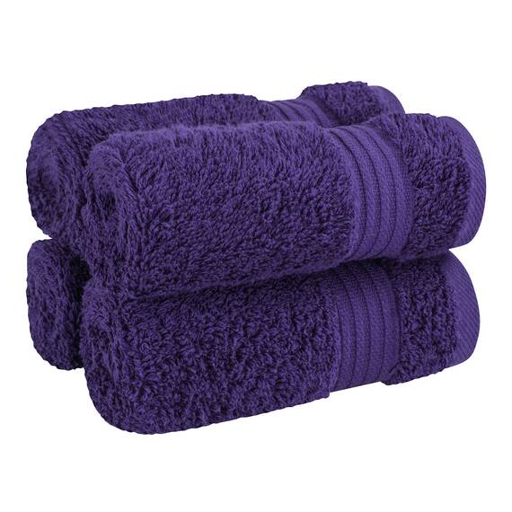 Cotton Paradise Türkische Waschlappen für Badezimmer, 100 % Baumwolle, weich, saugfähig, kleine Handtücher, Waschlappen für Körper, violette Waschlappen
