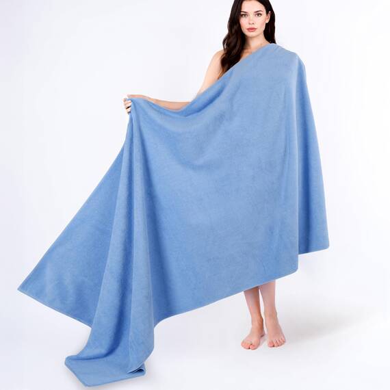 Cotton Paradise 101.6 x 202.4 cm, Jumbo-Größe, dick und groß, 650 g/m², echte ringgesponnene Baumwolle, Luxus-Hotel- und Spa-Qualität, saugfähig und weich, dekorativ, türkische Handtücher, Himmelblau