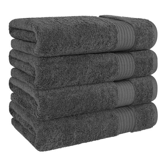 Cotton Paradise, Badetuch-Set, 100% türkische Baumwolle, Luxus-Hotel-Spa-Qualität, weich, saugfähig, schnell trocknend, dick, 600 g/m², Badezimmer-Abstand nach der Dusche, 68 x 137 cm, Dunkelgrau