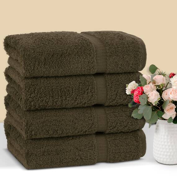 Chakir Turkish Linens Luxus Hotel & Spa Badetuch 27x54 - Bath Towel Cocoa