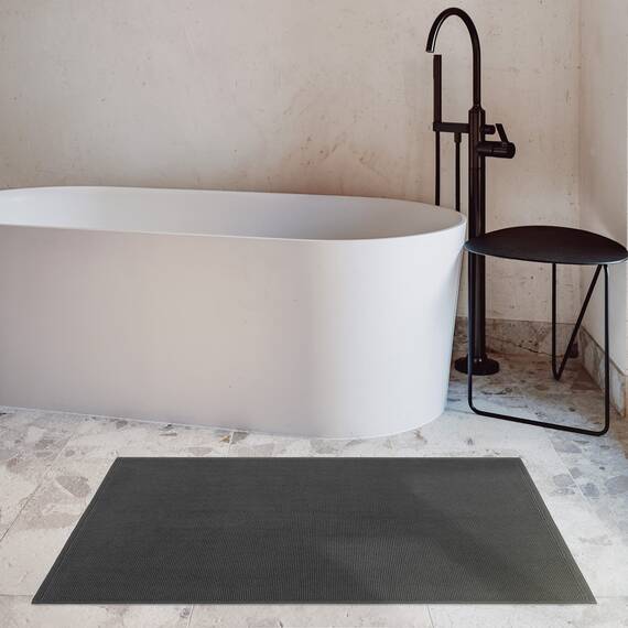 Cotton Paradise rutschfeste Badematten für Badezimmer, 100% Baumwolle, 43,2 x 61 cm, weich, saugfähig, schnell trocknend, maschinenwaschbar, Boden-Badematte, Dunkelgrau