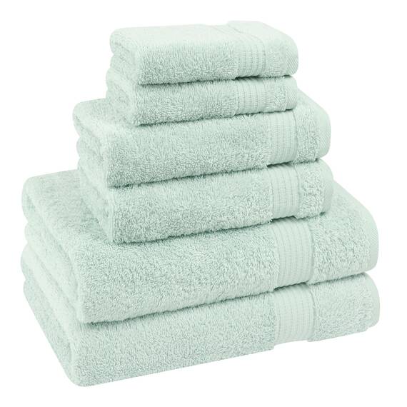Cotton Paradise 6-teiliges Handtuch-Set, 100% Baumwolle, weich, saugfähig, türkische Handtücher für Badezimmer, 2 Badetücher, 2 Handtücher, 2 Waschlappen, Minzhandtuch-Set