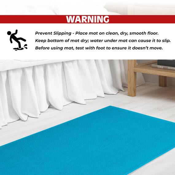 Cotton Paradise rutschfeste Badematten für Badezimmer, 100% Baumwolle, 43,2 x 61 cm, weich, saugfähig, schnell trocknend, maschinenwaschbar, Boden-Badematte, Aquablau